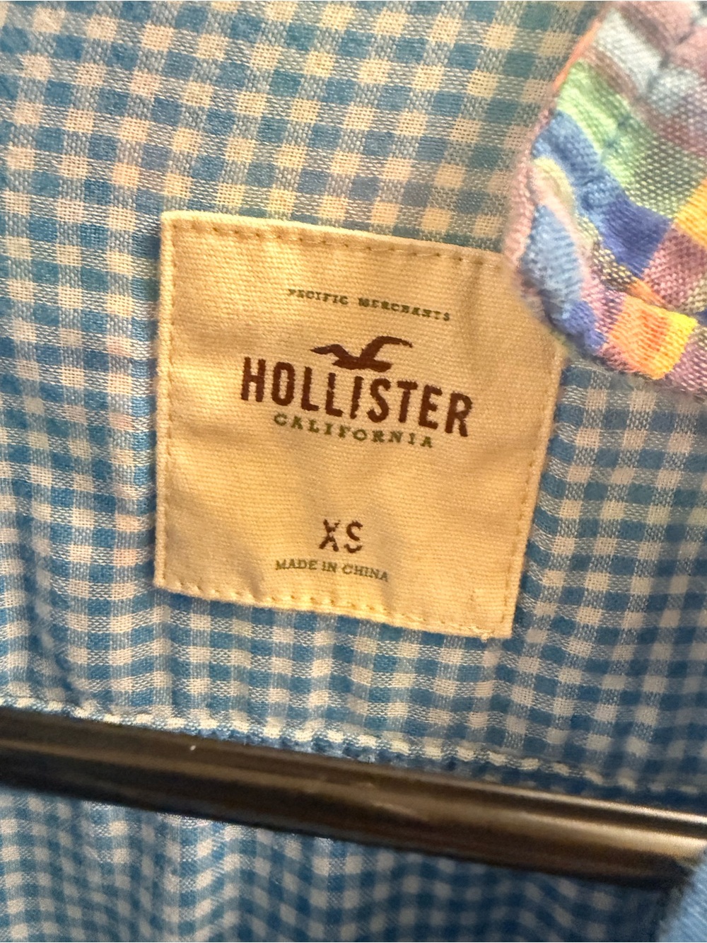 Hollister Light Blue Gingham Button Shirt - Picture 2 of 4